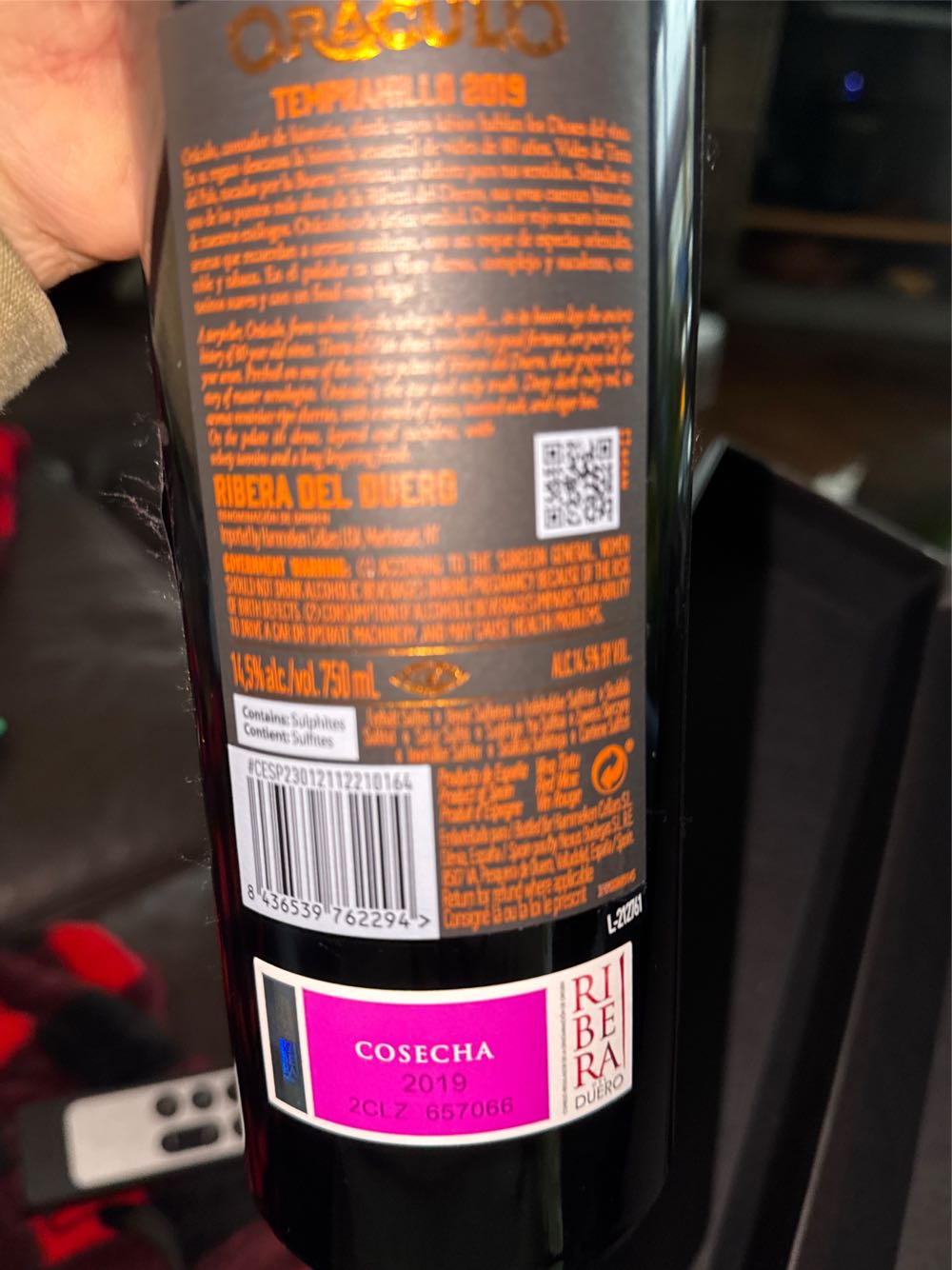 Hammeken Oráculo 75cl Price List Oraculo Cellars - Oraculo (750 mL) alcohol collectible [Barcode 8436539762294] - Main Image 3