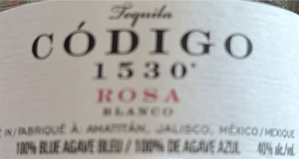 Codigo 1530 Tequila Rosa Blanco - Codigo (750 mL) alcohol collectible [Barcode 850018046541] - Main Image 2