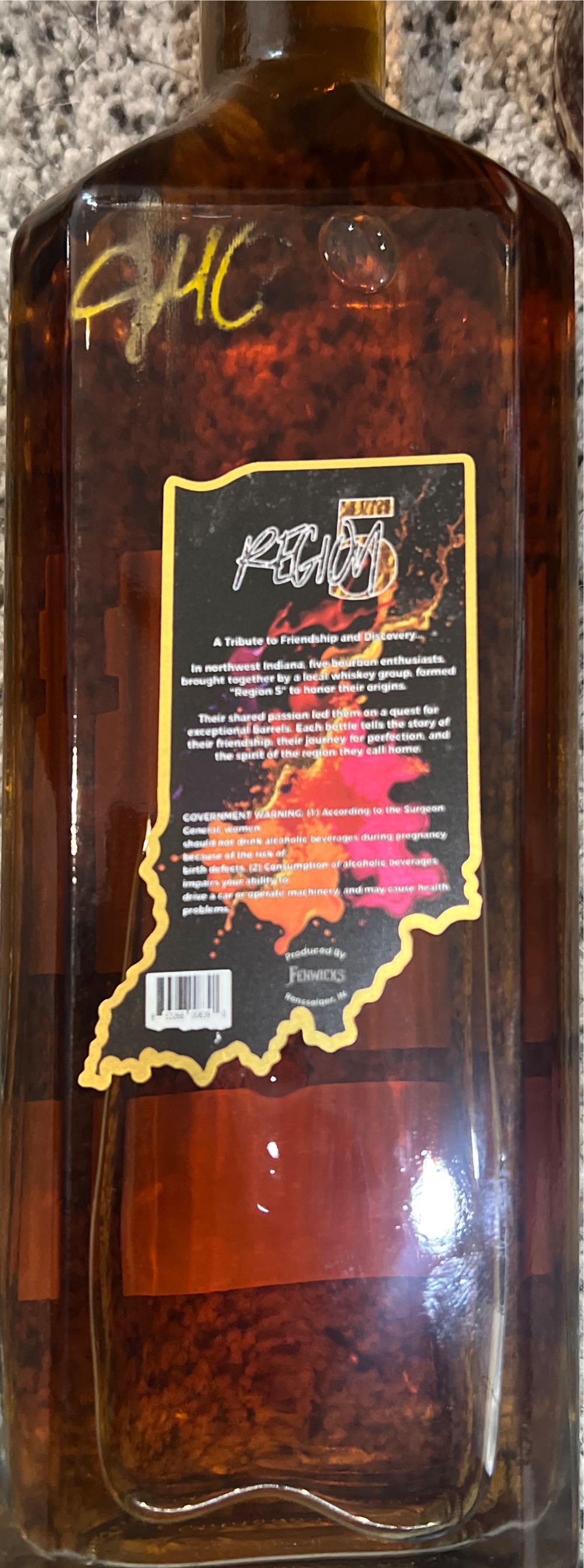 Region 5 Straight Bourbon Whiskey 9 Year - Midwest Grain Products, Lawrenceburg, IN (750 mL) alcohol collectible [Barcode 853268008390] - Main Image 2