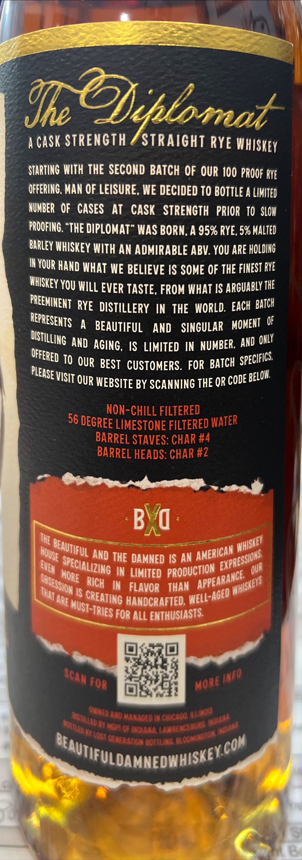 The Diplomat - The Beautiful and the Damned (750 mL) alcohol collectible [Barcode 860009807532] - Main Image 2