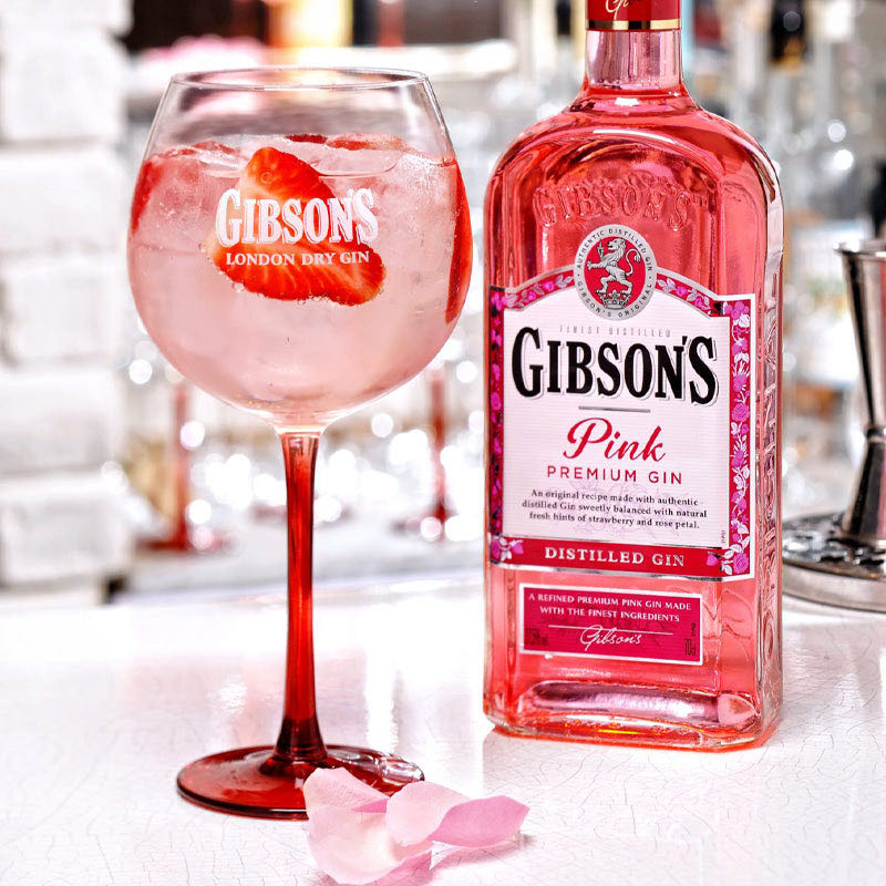 Gibson’s Premium Pink Gin - SVS LMFrance (700 mL) alcohol collectible [Barcode 3147699118344] - Main Image 2