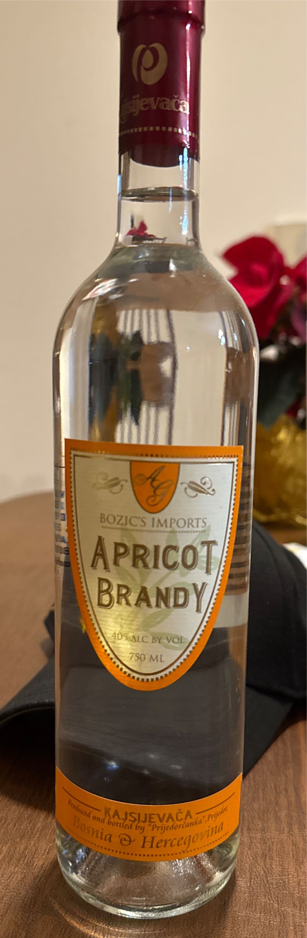 Apricot Brandy - Bozic’s Imports (750 mL) alcohol collectible [Barcode 3870926000135] - Main Image 2