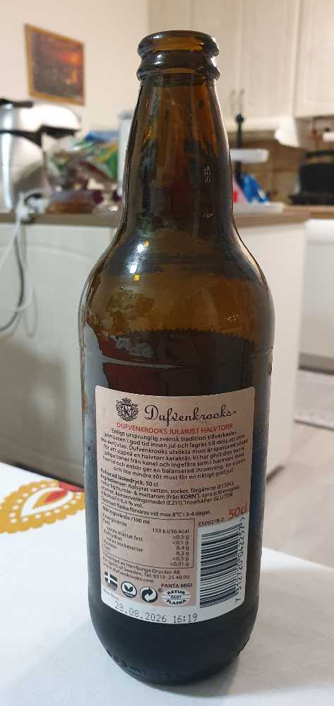 Julmust Halvtorr Dufvenkrooks  (0.5 L) alcohol collectible [Barcode 7312720042257] - Main Image 2