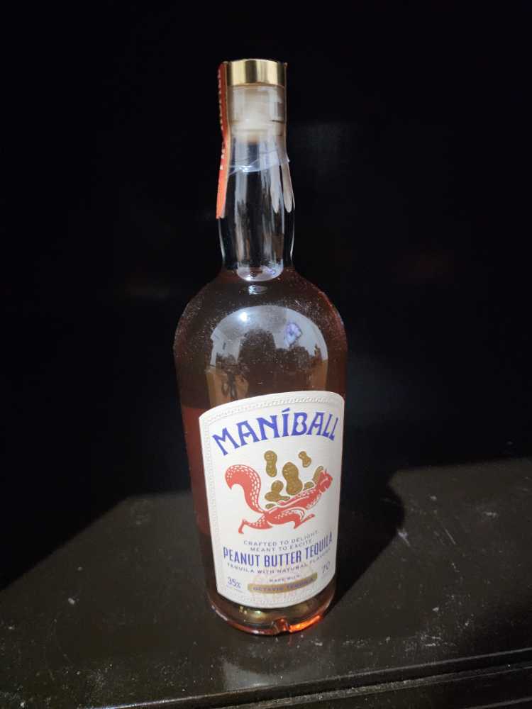 Maniball Peanut Butter Tequila  (750 mL) alcohol collectible [Barcode 860002388854] - Main Image 2