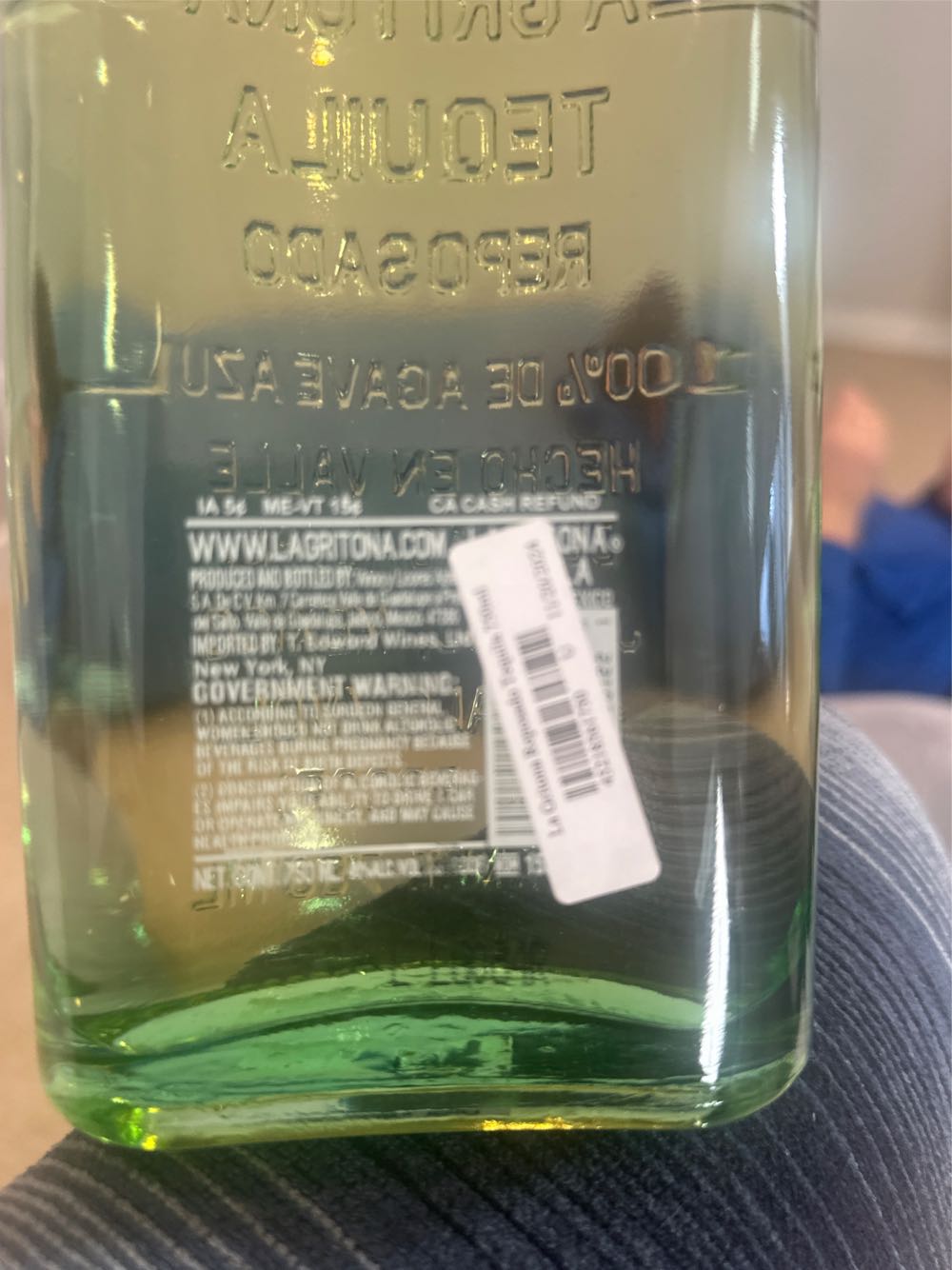 Tequila Reposado - La Gritona (750 mL) alcohol collectible [Barcode 452185617502] - Main Image 2