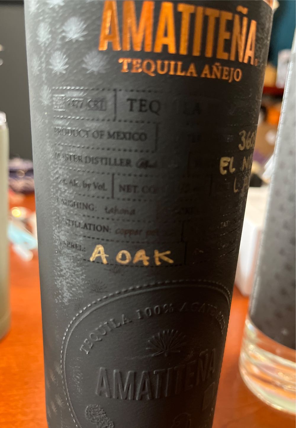 Amatitena Anejo Tequila Anejo - NOM 1477 alcohol collectible [Barcode 829782000585] - Main Image 3