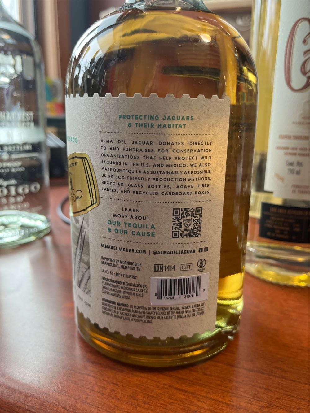 Alma Del Jaguar Single Barrel Reposado 750ml - Nom 1414 (750 mL) alcohol collectible [Barcode 615764210789] - Main Image 3