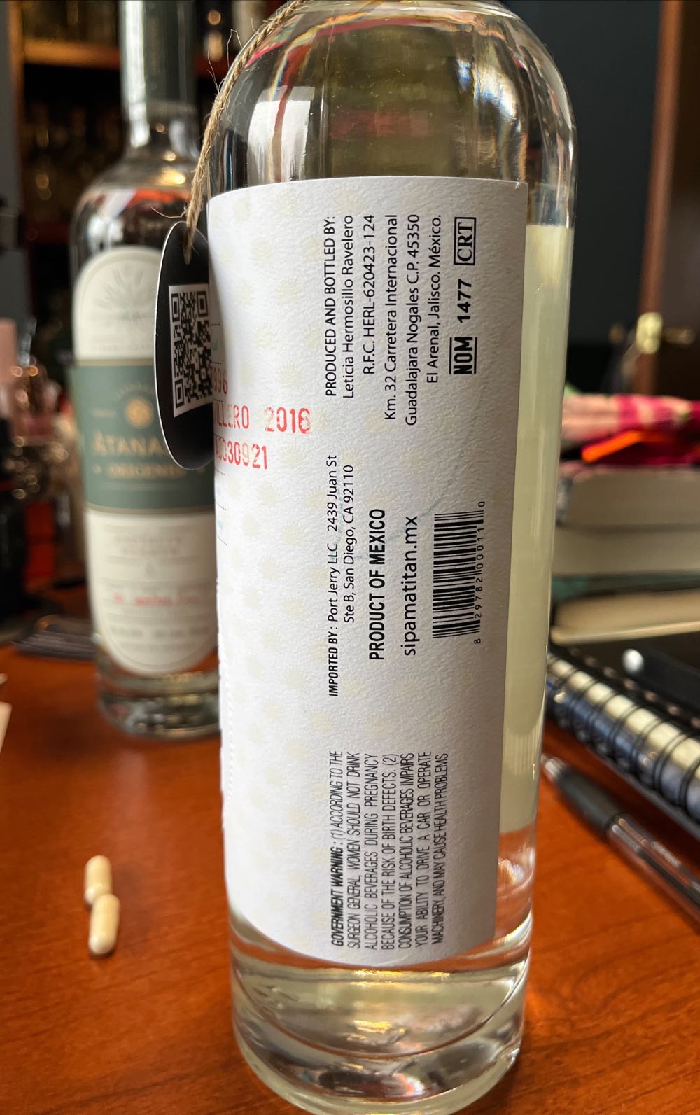 Amatitena Blanco Tequila Blanco - NOM 1477 (750 mL) alcohol collectible [Barcode 829782000110] - Main Image 2