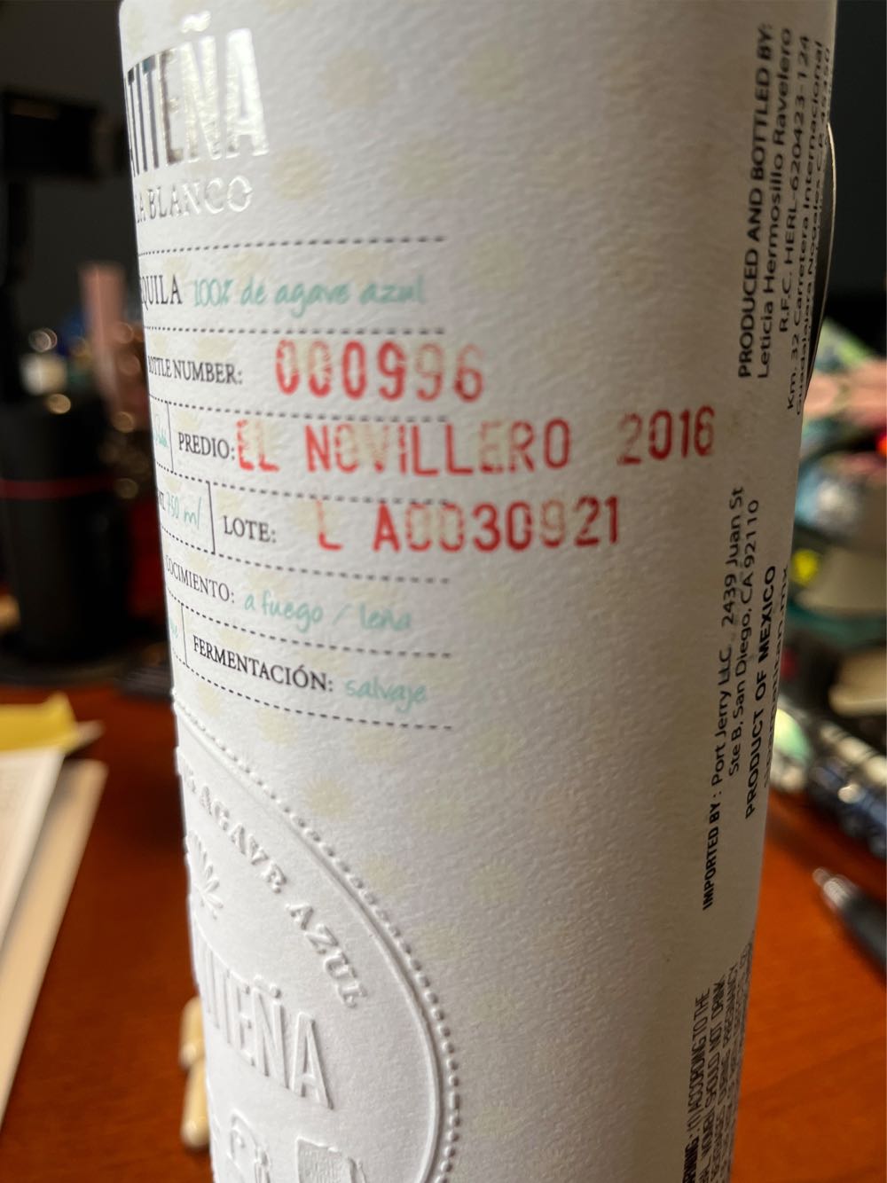 Amatitena Blanco Tequila Blanco - NOM 1477 (750 mL) alcohol collectible [Barcode 829782000110] - Main Image 4