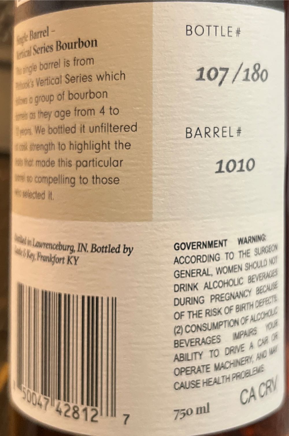 Pinhook Vertical DFW Whiskey Club - Castle & Key Distillery (750 mL) alcohol collectible [Barcode 850047428127] - Main Image 3