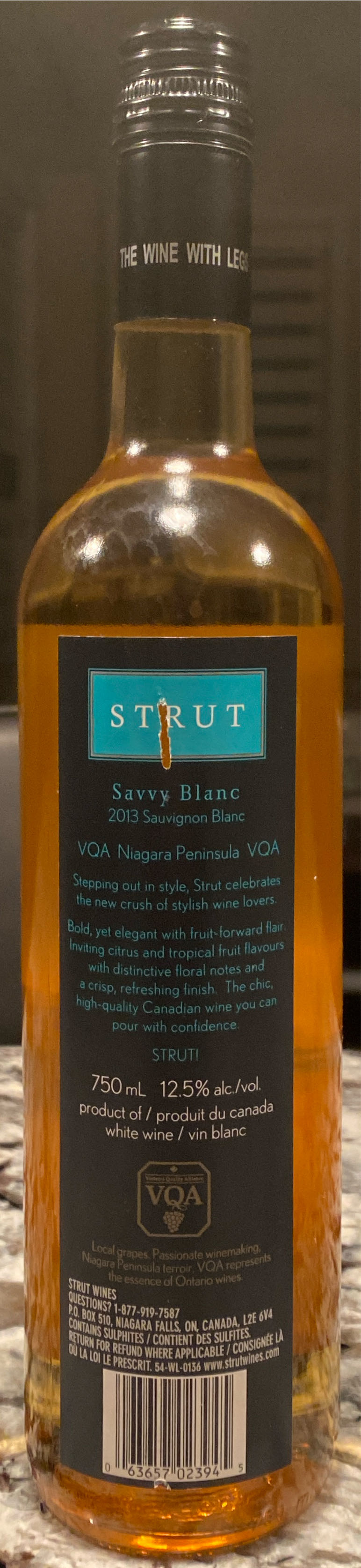 Strut - Savvy Blanc - Niagara Peninsula VQA (750 mL) alcohol collectible [Barcode 063657023945] - Main Image 2