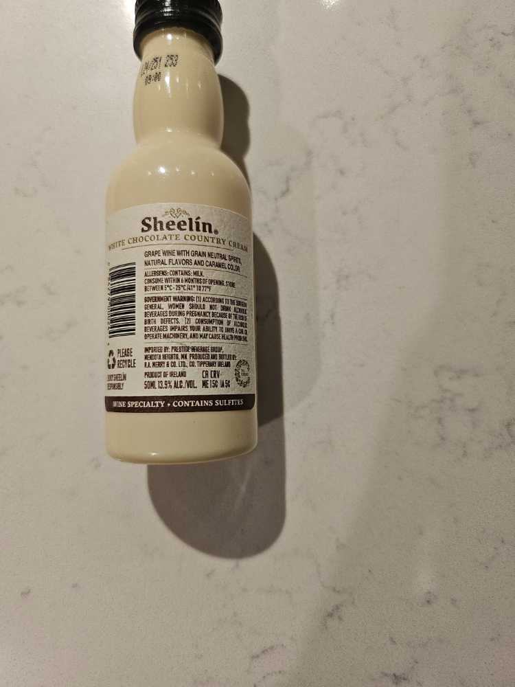 Sheelin White Chocolate Country Cream - R.A Merry & CO. LTD (50 mL) alcohol collectible [Barcode 084279000244] - Main Image 2