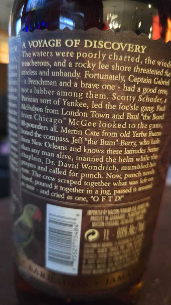 Planteray OFTD Overproof Rum - Maison Ferrand (1 L) alcohol collectible [Barcode 695521154846] - Main Image 6