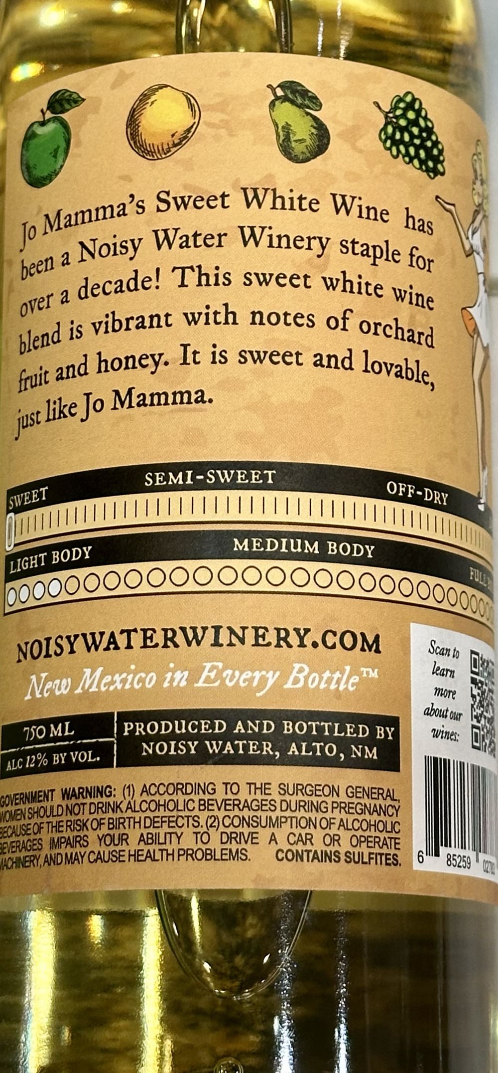 Jo Mammas Blanco - Noisy Water Winery (750 mL) alcohol collectible [Barcode 685259027833] - Main Image 3