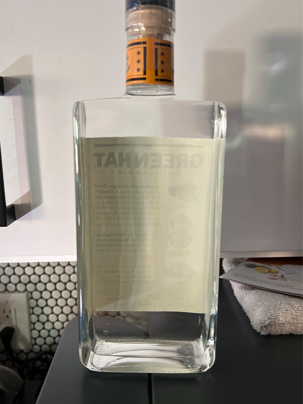 Green Hat Navy Strength Gin 750ml - Green Hat Distillery (750 mL) alcohol collectible [Barcode 851299004039] - Main Image 2
