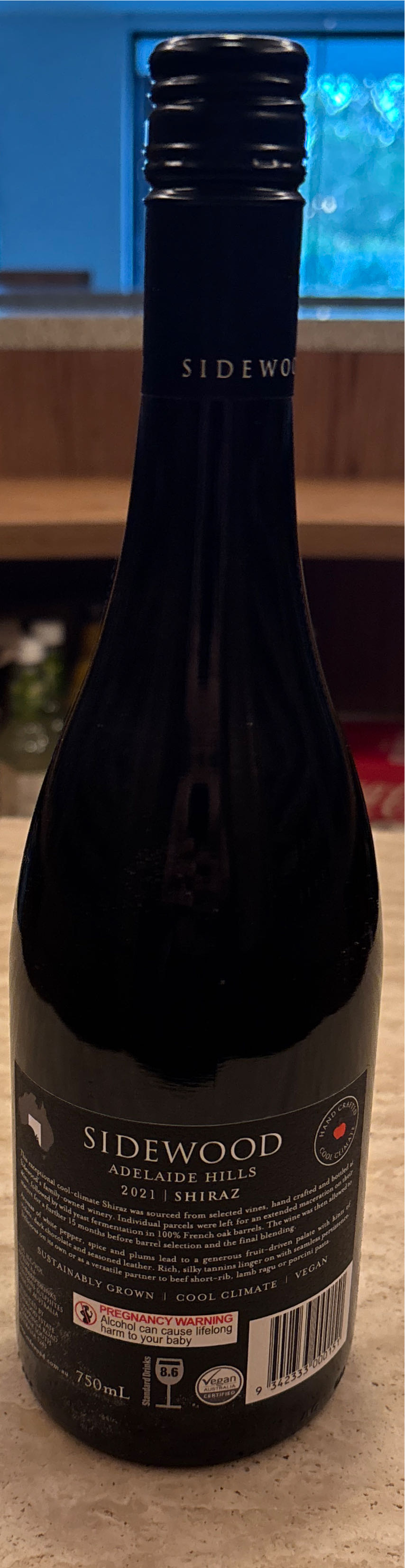 Sidewood Adelaide Hills Shiraz - Sidewwod Estate alcohol collectible [Barcode 9342333000151] - Main Image 2