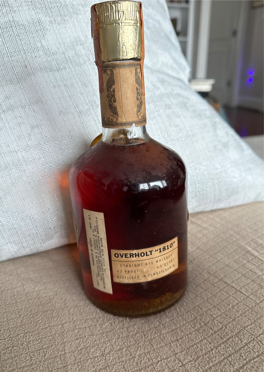 Overholt 1810 Rye Squat (early bottle) ❤️ - Bottled by A. Overholt & Co. alcohol collectible - Main Image 2