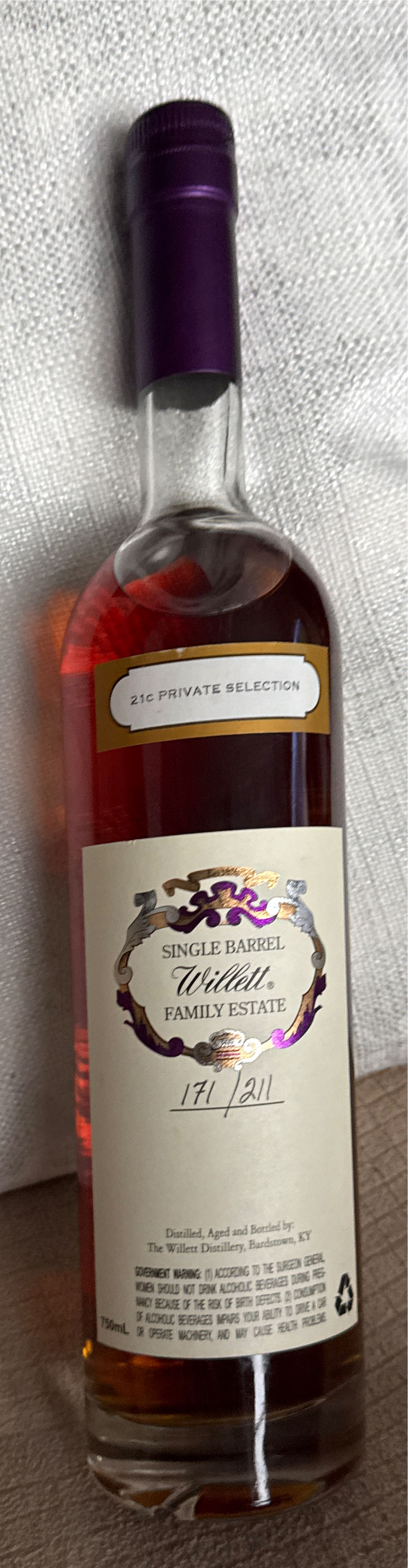 Willett Bourbon 5yr 21C Private Collection ❤️❤️❤️ - Willett Distillery (750 mL) alcohol collectible - Main Image 2