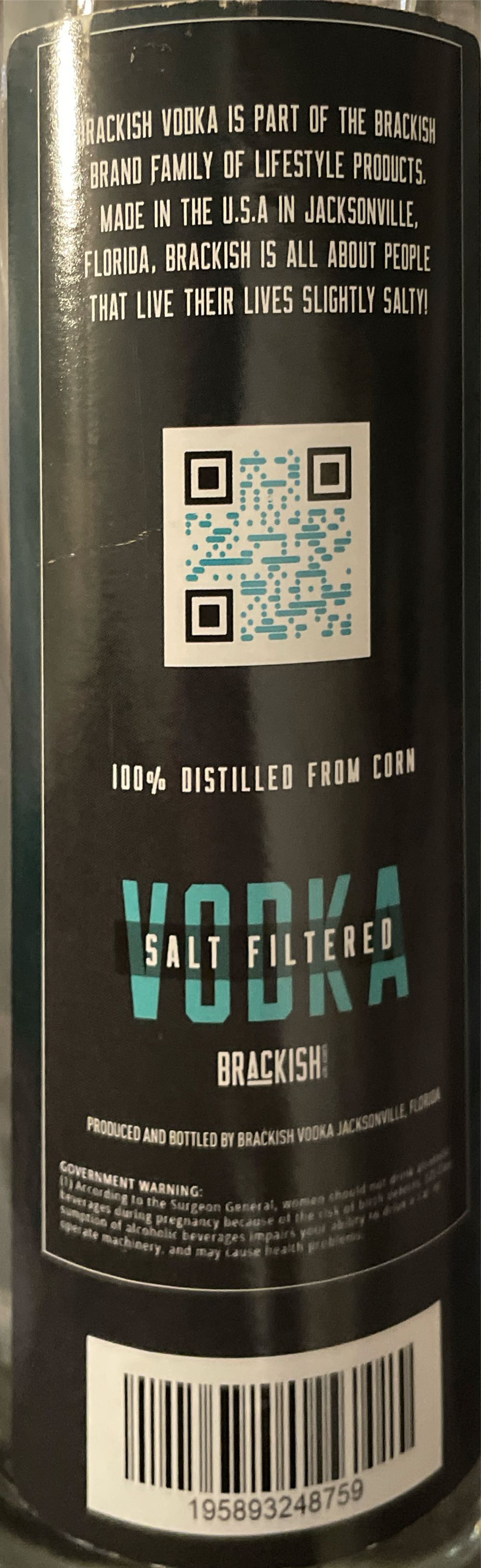 Brackish Vodka - Citrus Distillers LLC (750 mL) alcohol collectible - Main Image 2