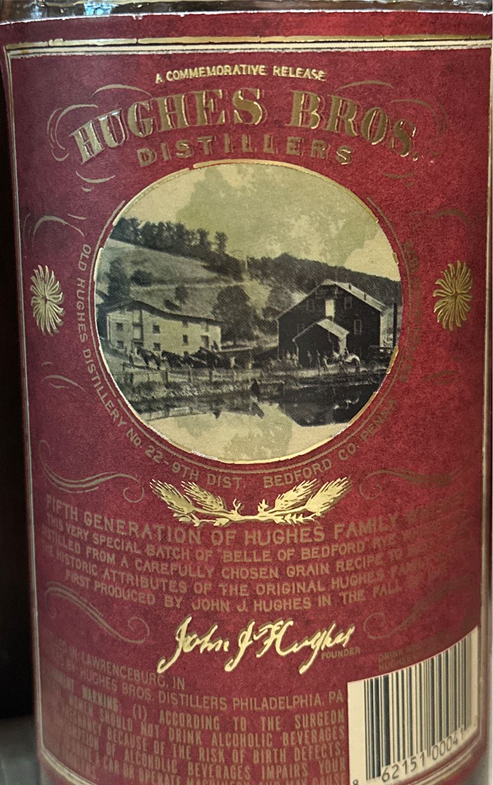 Hughes Belle Of Bedford Single Barrel 10yr - MGP Distilling (750 mL) alcohol collectible [Barcode 862151000410] - Main Image 3