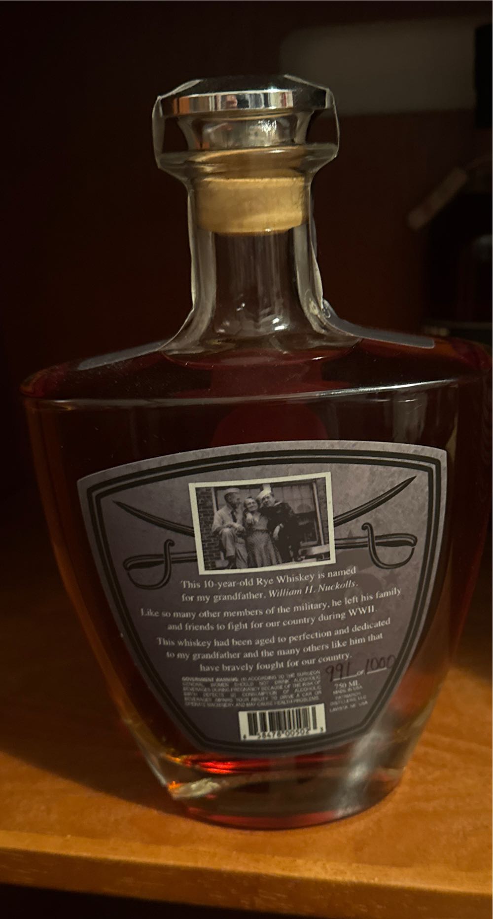 Soldier Valley William H. Nuckolls Signature Rye ❤️ - Omaha alcohol collectible - Main Image 2