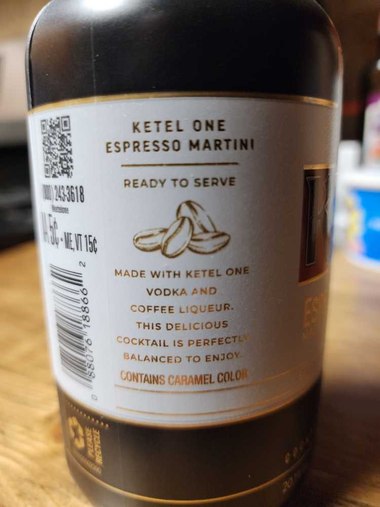 Ketel One Espresso Martini Cocktail  (375 mL) alcohol collectible [Barcode 088076188662] - Main Image 2