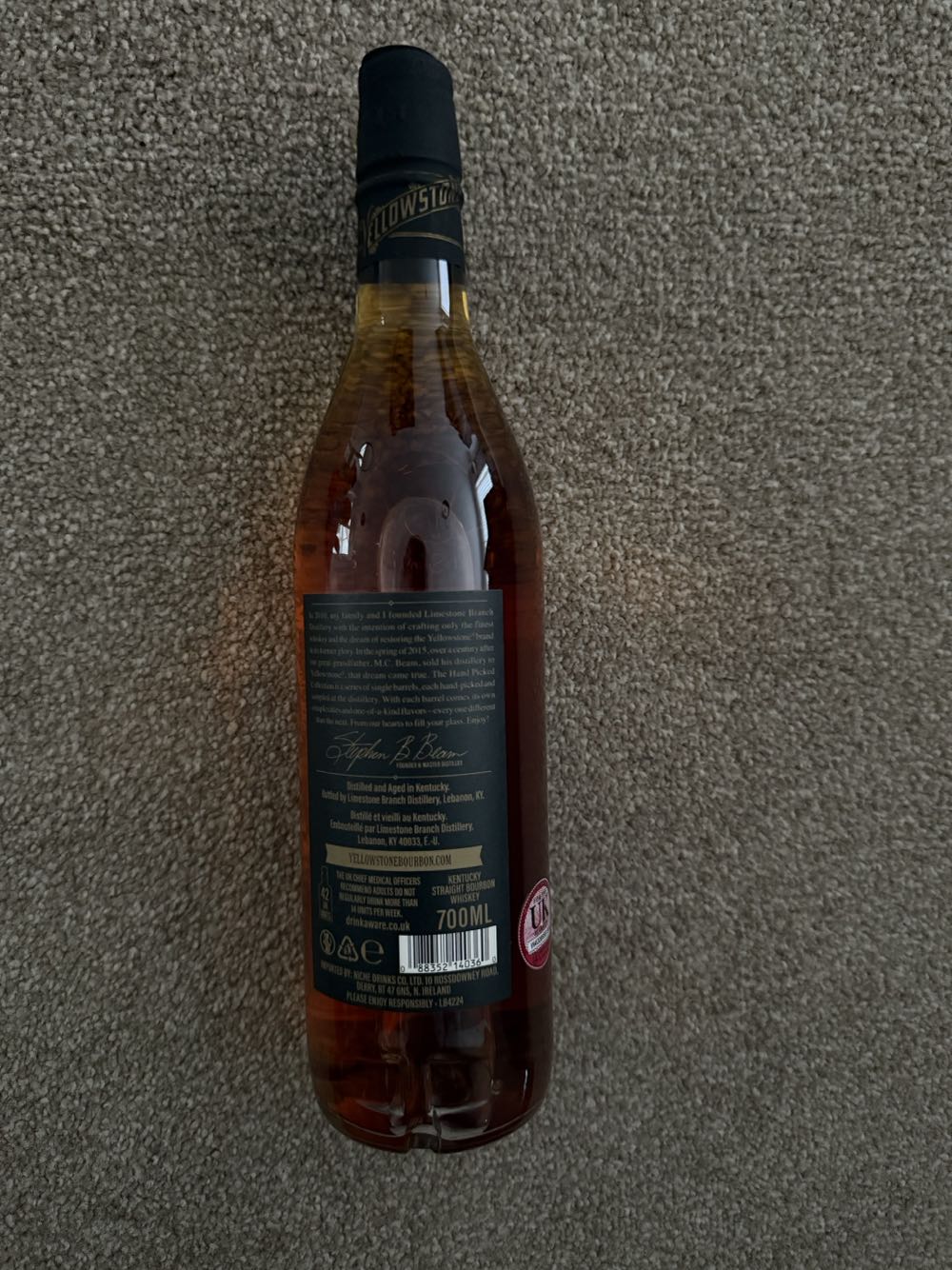 Yellowstone Hand Picked Selection - Limestone Branch Distillery (750 mL) alcohol collectible [Barcode 088352140360] - Main Image 2
