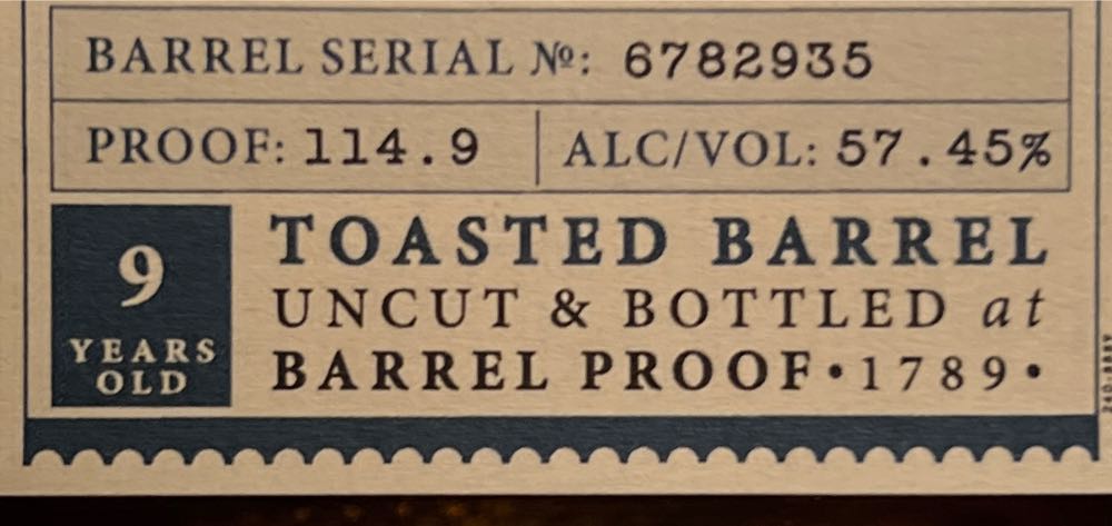 Elijah Craig Toasted Barrel 750ml Private Barrel Barrel Proof - Elijah Craig Distillery Co., Bardstown, KY (750 mL) alcohol collectible [Barcode 096749005413] - Main Image 3