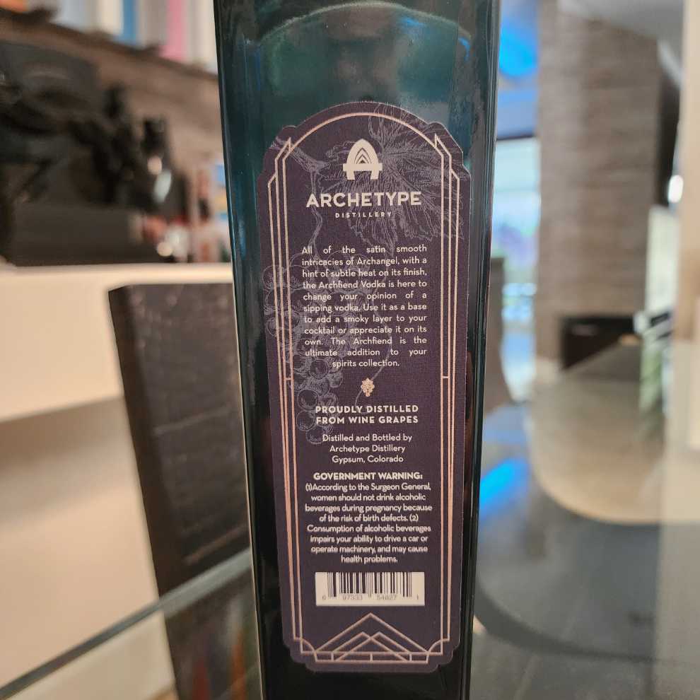 Archfiend - Archetype Distillery (750 mL) alcohol collectible [Barcode 697333548271] - Main Image 2