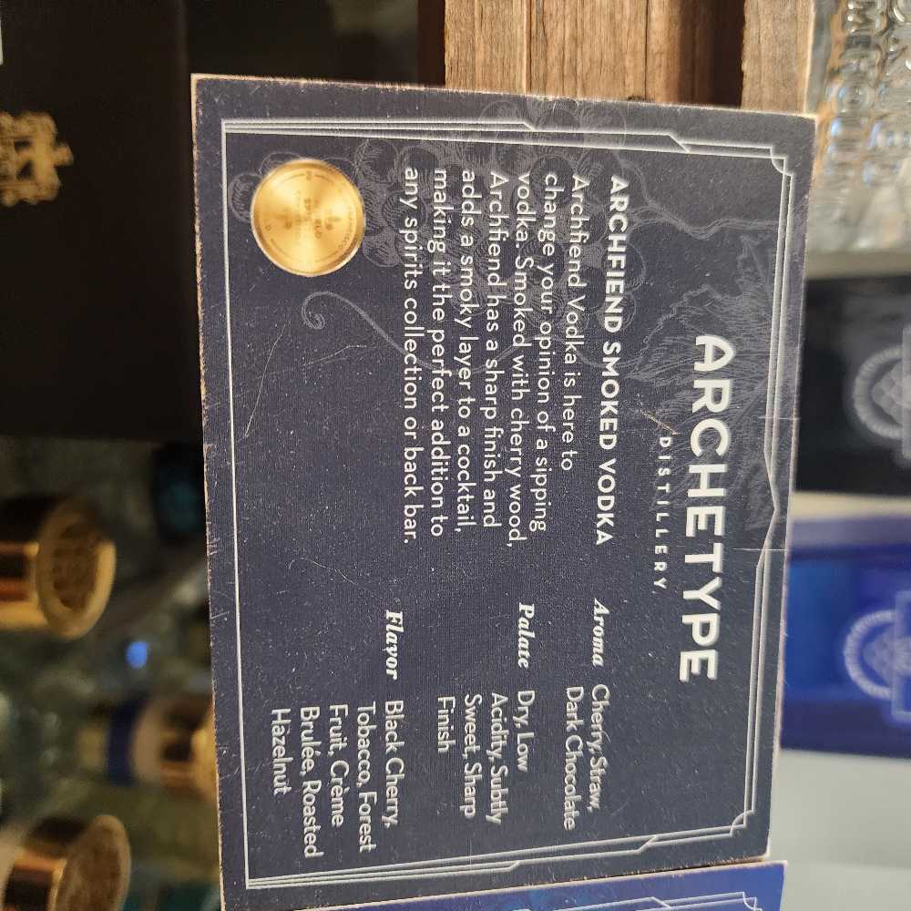 Archfiend - Archetype Distillery (750 mL) alcohol collectible [Barcode 697333548271] - Main Image 3