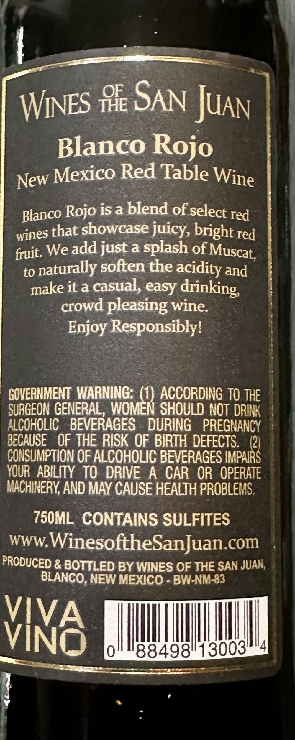 Wines Of The San Juan - Wines Of The San Juan (750 mL) alcohol collectible [Barcode 088498130034] - Main Image 2