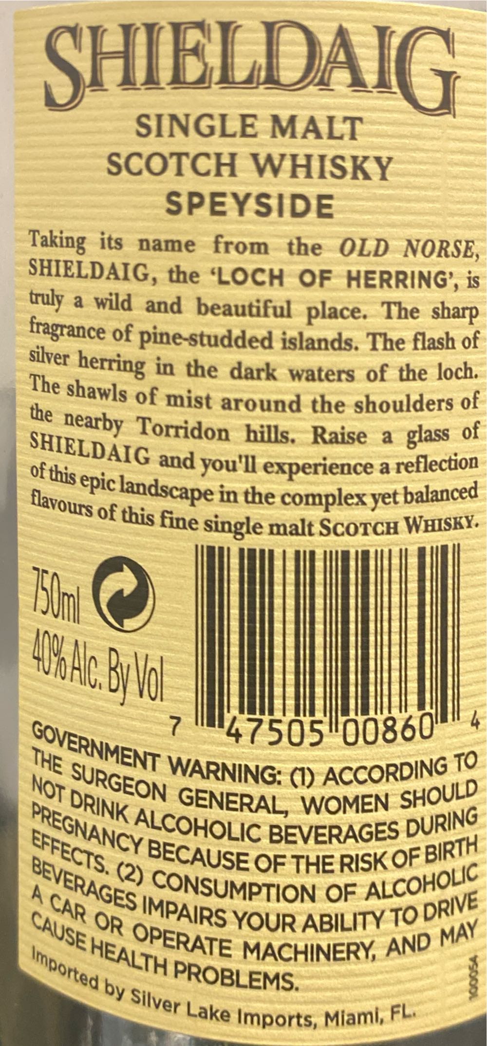 Shieldaig Single Malt Scotch Whisky - Shieldaig (750 mL) alcohol collectible - Main Image 3