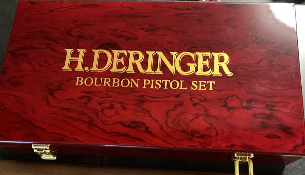 H. Deringer Bourbon Whiskey Glass Pistol Gift Set - 2 Guns, 2 Glasses, Wooden Box - Aiko Importers (200 mL) alcohol collectible [Barcode 783495236986] - Main Image 3
