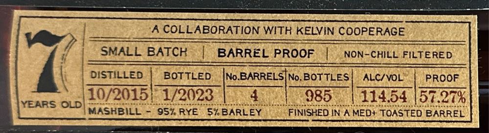 Hughes Belle Of Bedford Rye Toasted Small Batch - MGP Distilling (720 mL) alcohol collectible [Barcode 862151000427] - Main Image 2