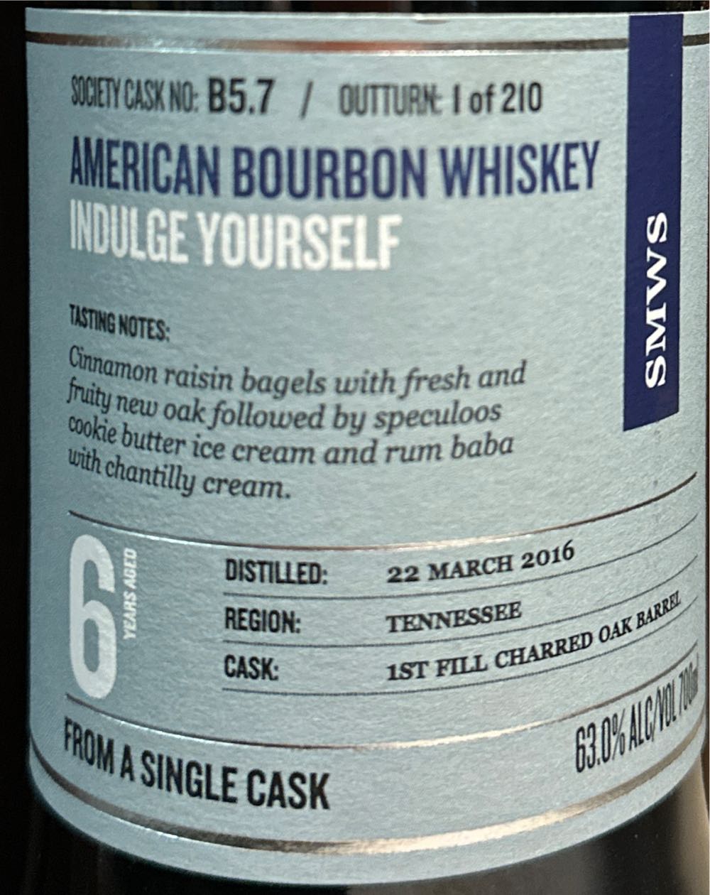 Dickel 6 Indulge Yourself SMWS B5.7 SBBP - George A Dickel & Co (700 mL) alcohol collectible - Main Image 2