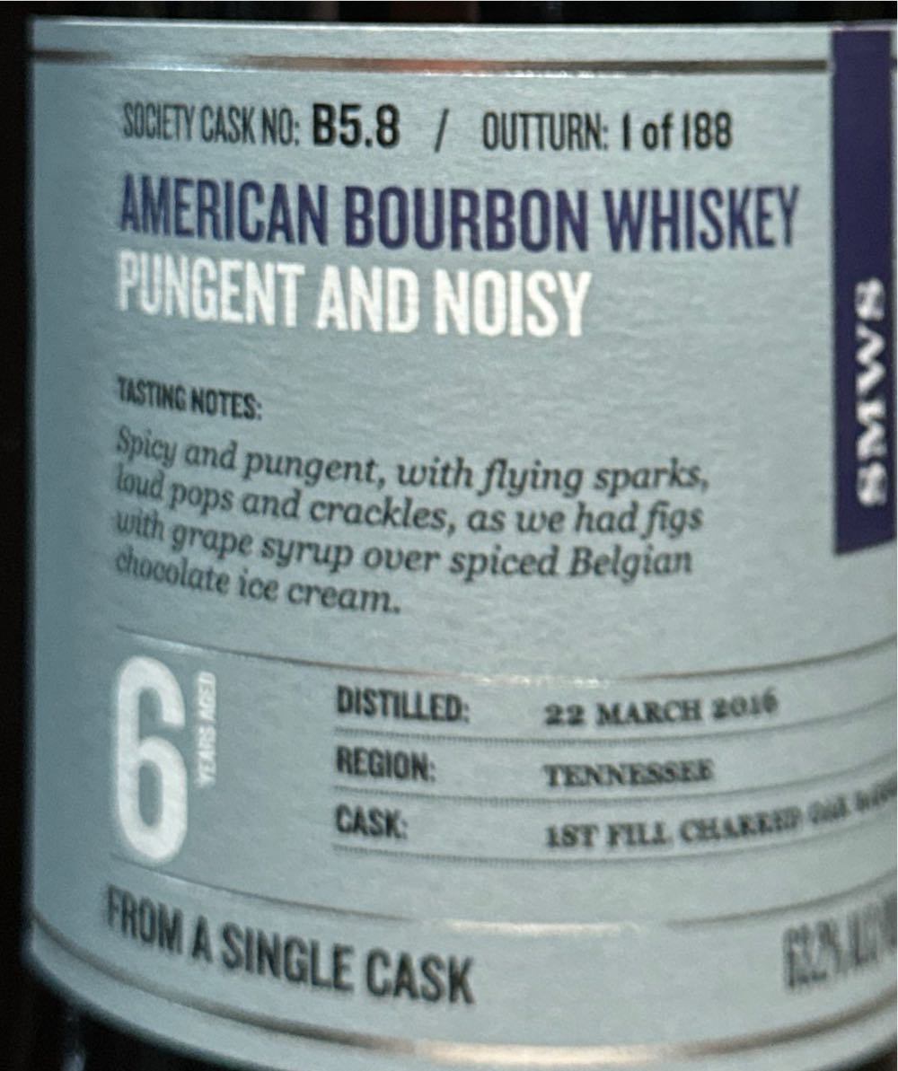 Dickel 6 SMWS B5.8 Pungent And Noisy - George A Dickel & Co (700 mL) alcohol collectible - Main Image 2