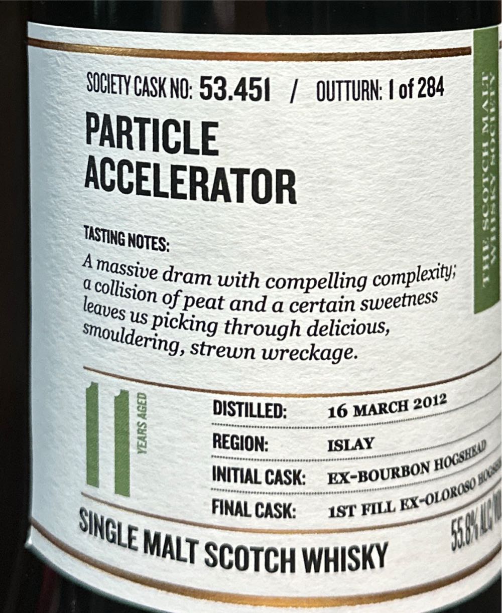 Caol Ila - SMWS 53.451 - Particle Accelerator 11 - Caol Ila Distillery - Islay (700 mL) alcohol collectible - Main Image 2