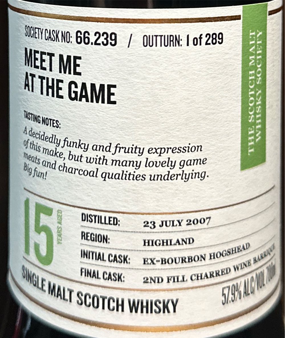 Ardmore 15yr SMWS 66.239 Meet Me At The Game - Ardmore Distillery (700 mL) alcohol collectible - Main Image 2