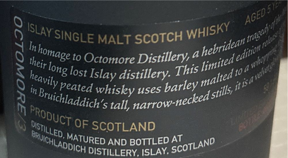 Bruichladdich Octomore 3.1 - Bruichladdich Distillery (700 mL) alcohol collectible - Main Image 2