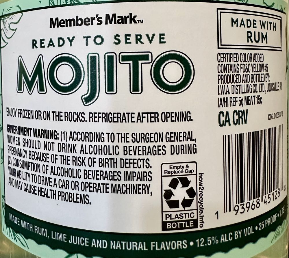 Ready To Serve Mojito - I.W.A. Distillers (1.75 L) alcohol collectible [Barcode 193968451288] - Main Image 3