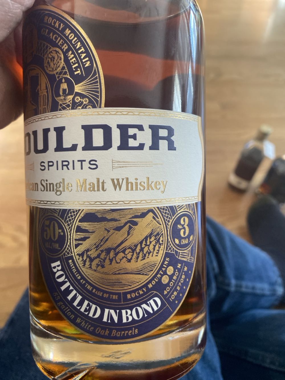Boulder American Single Malt Whiskey Bottled In Bond Spirits - Vapor Distillery (750 mL) alcohol collectible [Barcode 019962319532] - Main Image 2