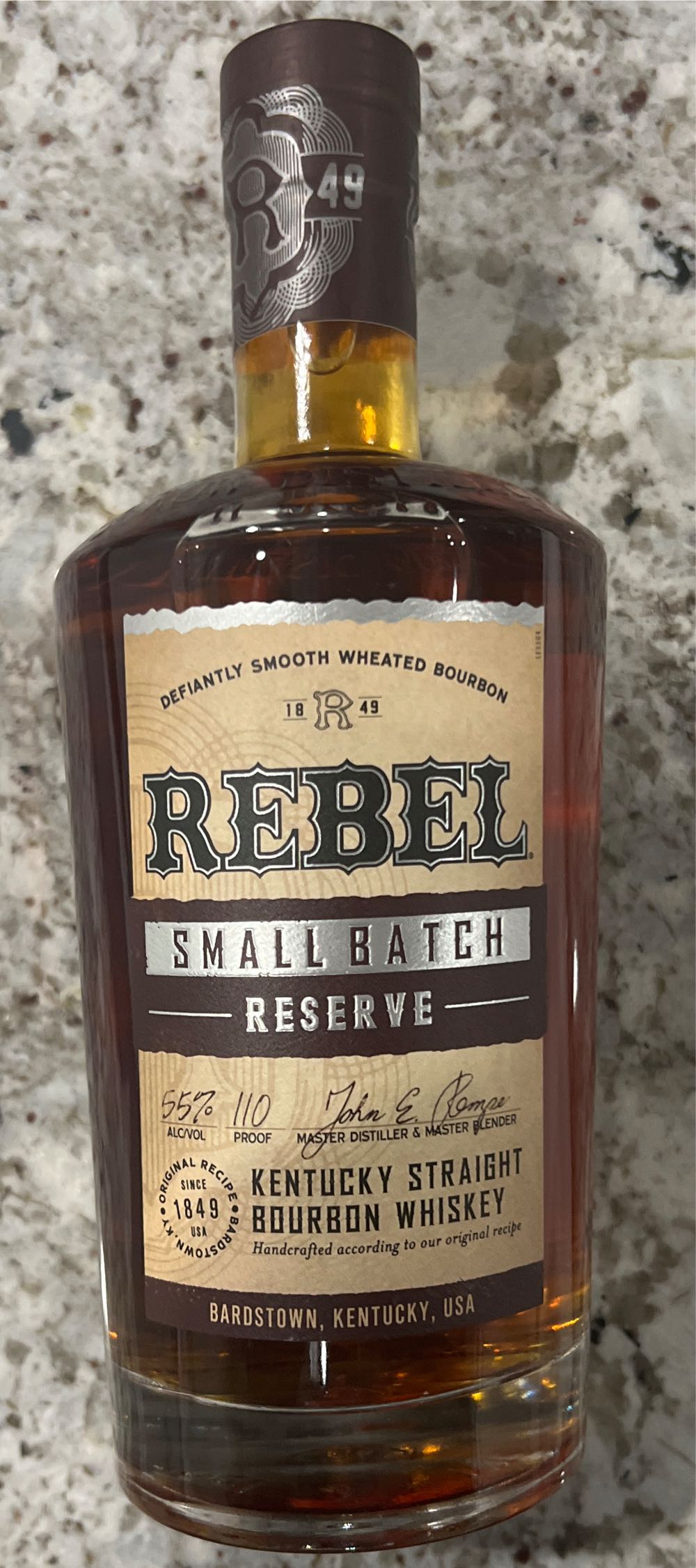 Rebel Small Batch Reserve Whiskey Bourbon 110 Straight  (750 mL) alcohol collectible [Barcode 088352140612] - Main Image 2