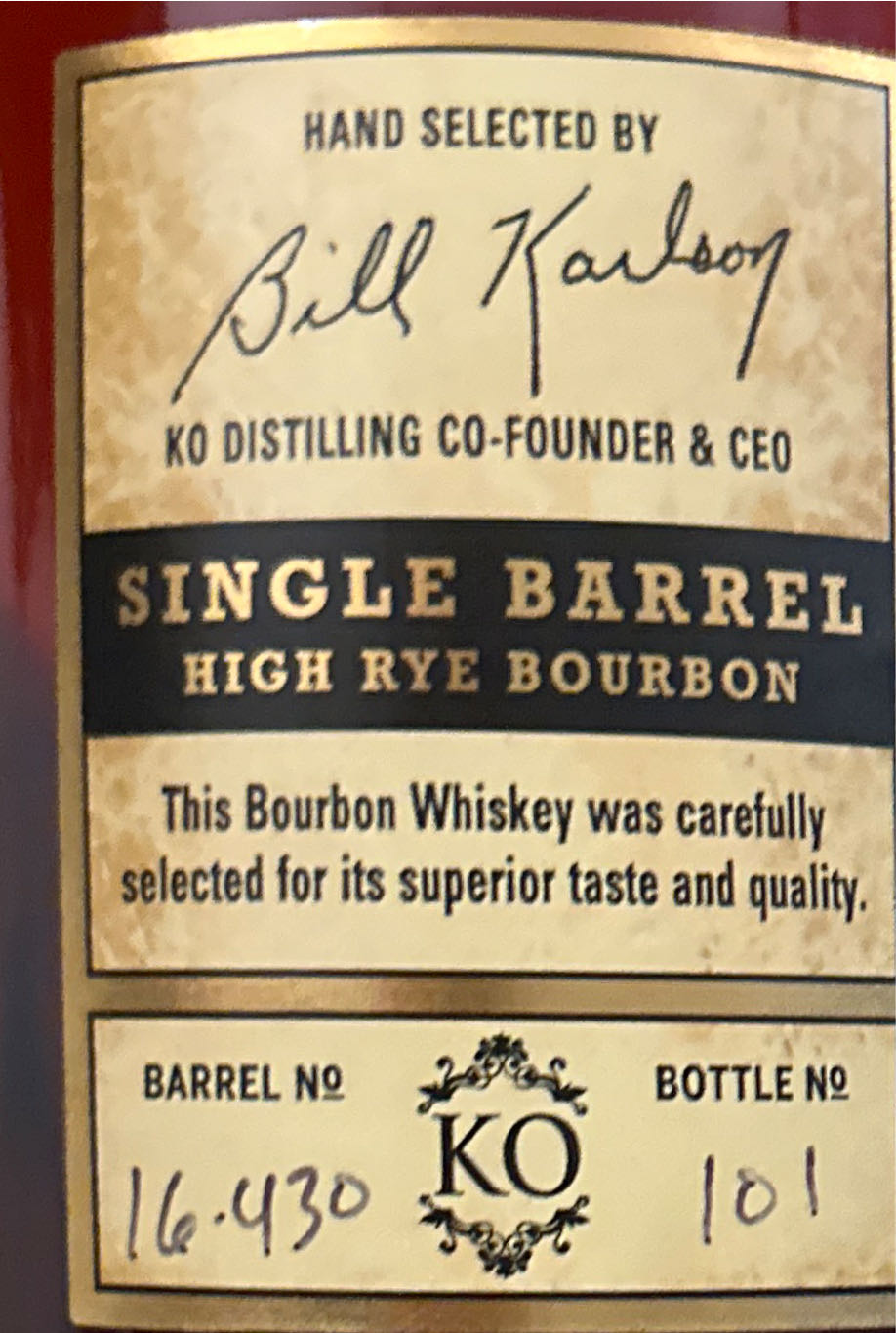 KO Bare Knuckle Cask Strength High Rye Bourbon - KO Distillery (750 mL) alcohol collectible [Barcode 636160190376] - Main Image 2