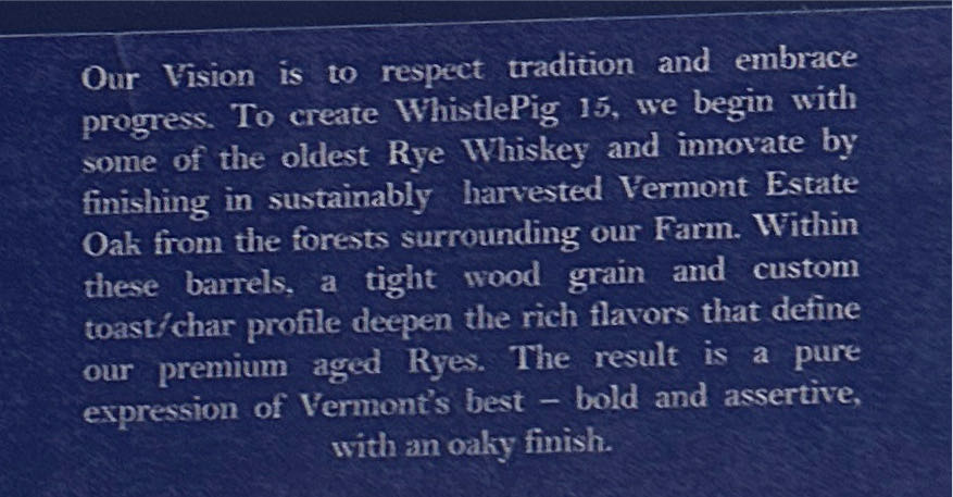 Whistlepig 15 Years Old Straight Rye 07 Whiskey 15年 Estate Oak 46% Vol. Jahre 700ml ホイッスルピッグ - Whistlepig Distillery (750 mL) alcohol collectible [Barcode 1230000089074] - Main Image 3