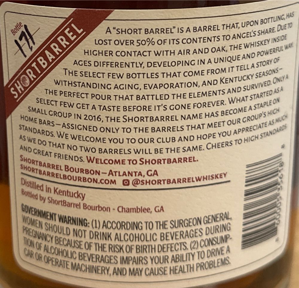 Barrel Shortbarrel Eskimo Pick 6.8 - Short Barrel (750 mL) alcohol collectible [Barcode 860005356188] - Main Image 2