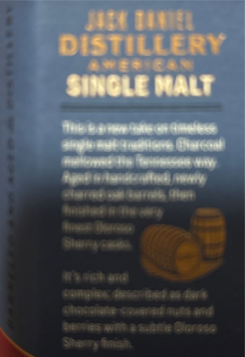 Jack Daniels American single malt  (1000 mL) alcohol collectible [Barcode 5099873024690] - Main Image 3