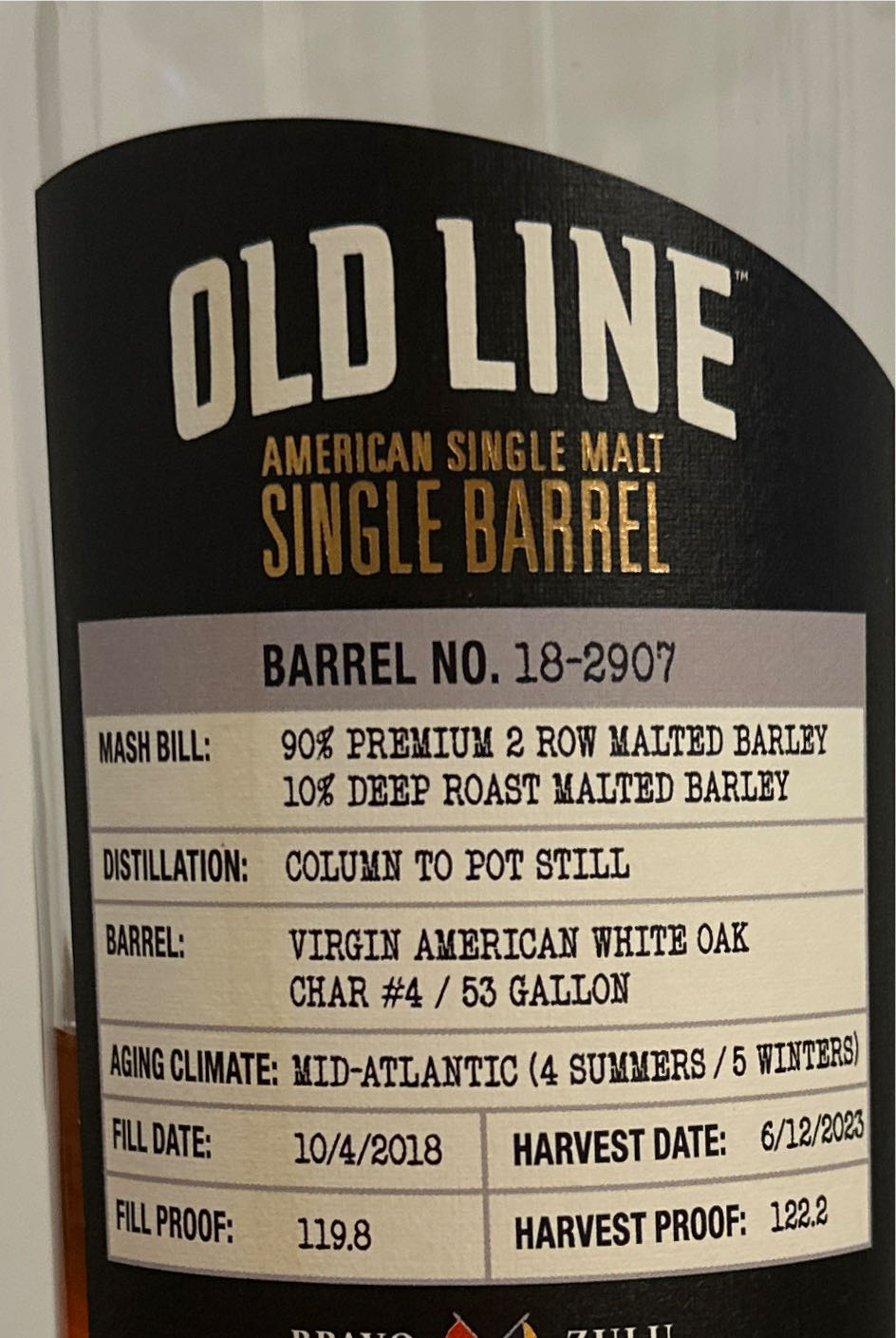 Old Line American Single Malt SBFP - Old Line (750 mL) alcohol collectible [Barcode 854975006334] - Main Image 2