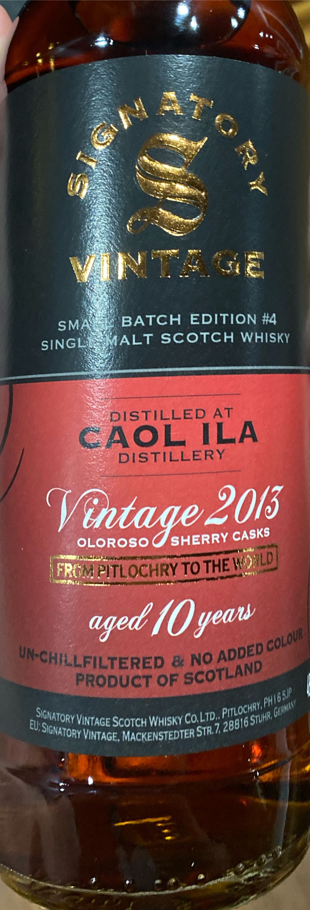 Caol Ila 10 Small Batch Information Edition Signatory  alcohol collectible [Barcode 5021944125067] - Main Image 2