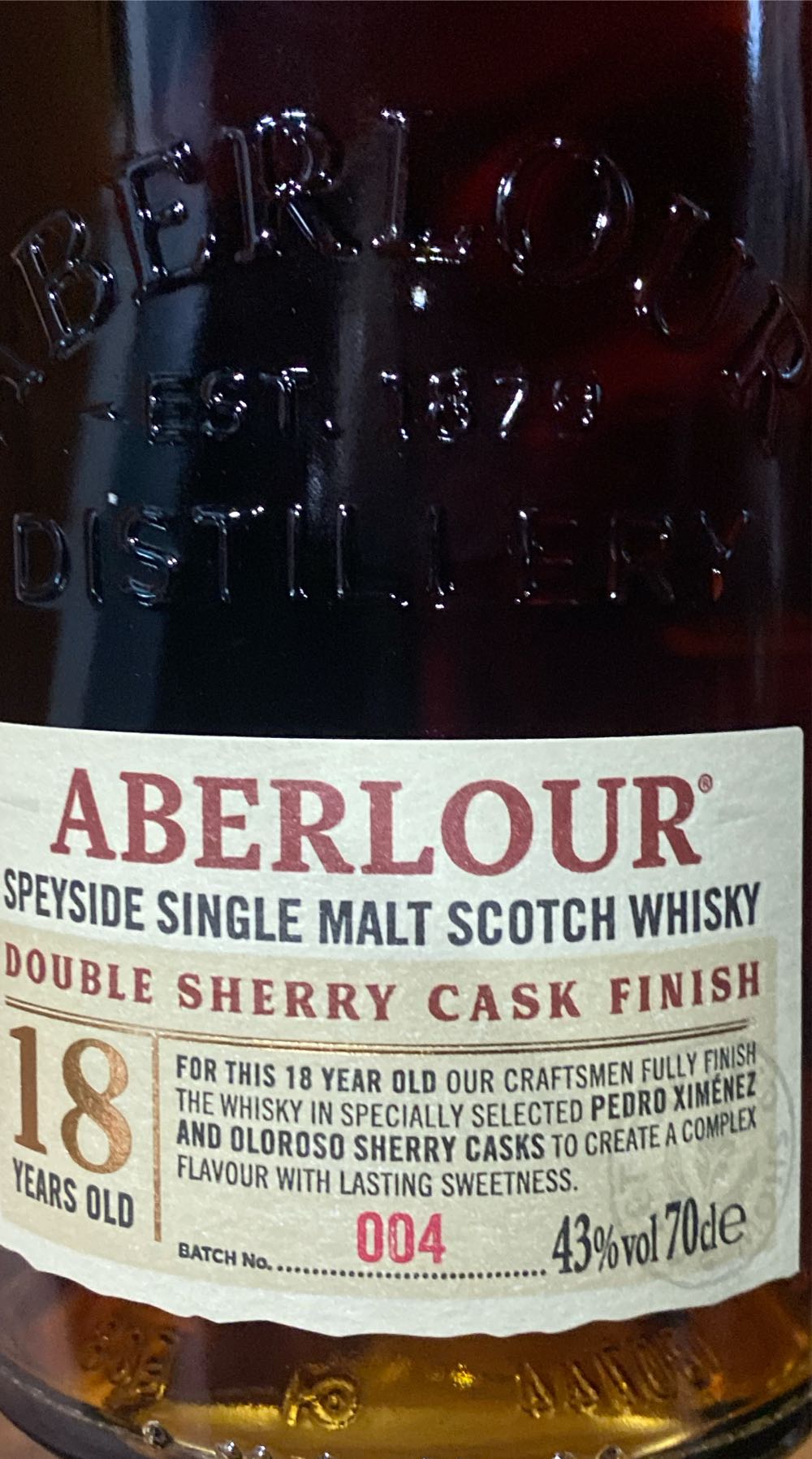 Aberlour 18 Year Double Sherry Cask Finish  alcohol collectible [Barcode 5000299632765] - Main Image 2