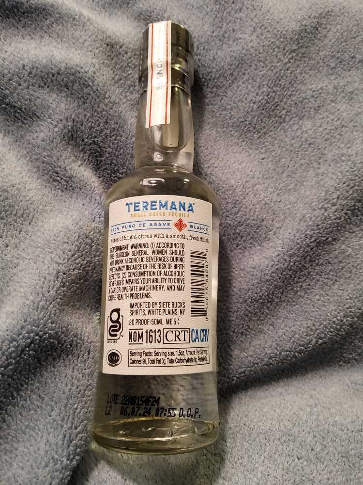 Teremana Small Batch Tequila Blanco - Siete Bucks Spirits (50 mL) alcohol collectible [Barcode 850015640070] - Main Image 3